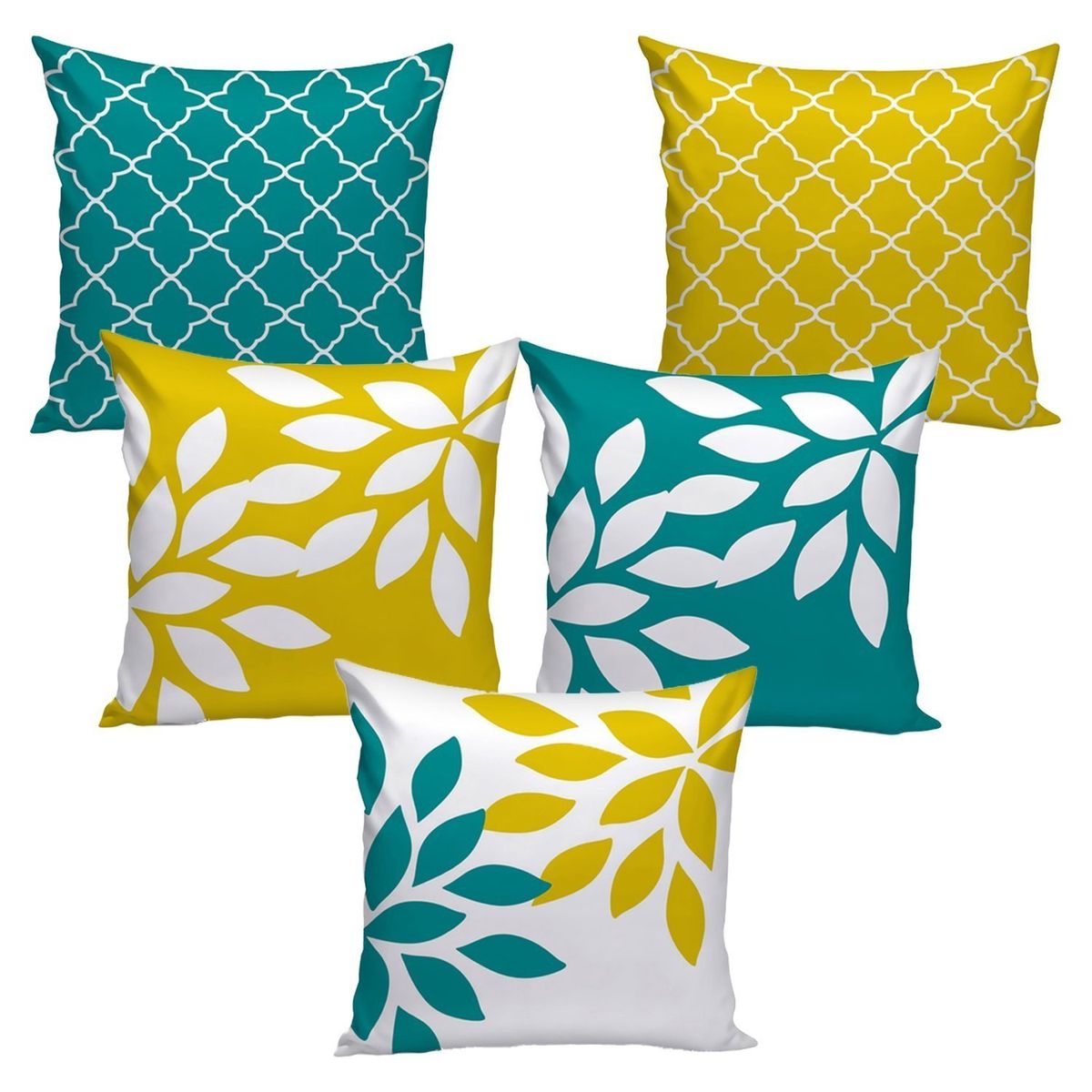 Velvet cushion covers, set of 5 (16×16)