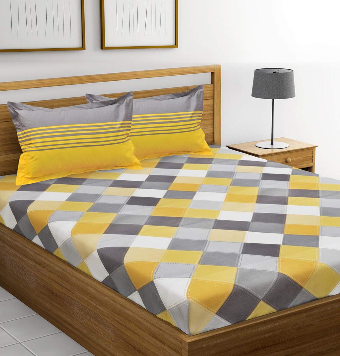 Huesland 144 TC cotton king bedsheet set