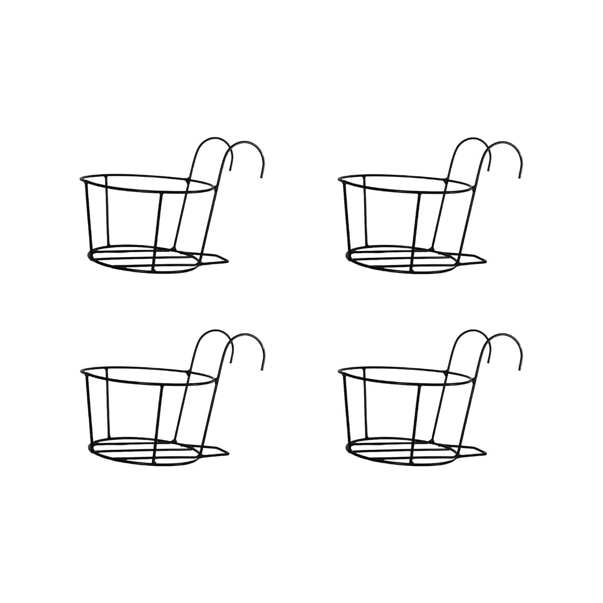 Metal railing planter stands