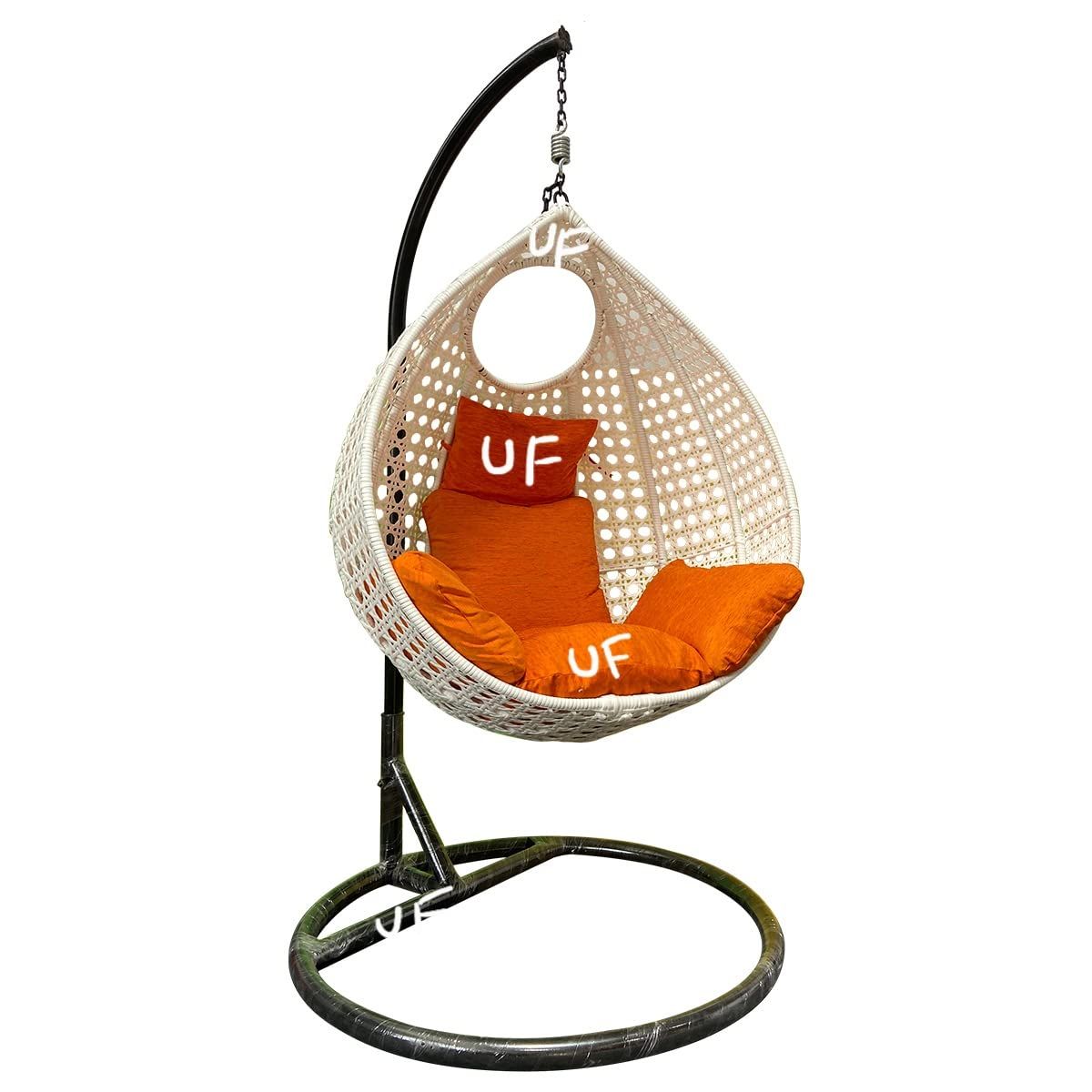 Universal rattan hanging swing chair with stand